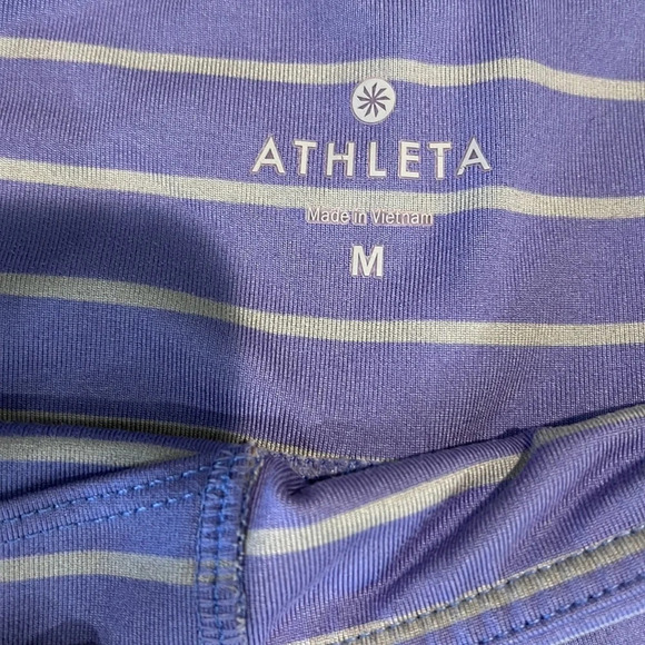 Athleta - M, light purple/gray stripe crop leggings - Picture 5 of 6